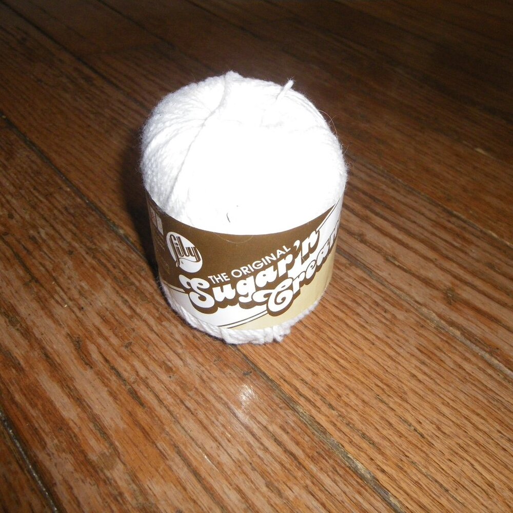 1 Ball Lily The Original Sugar’n Cream 100% Cotton Yarn Color White